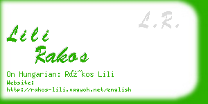 lili rakos business card